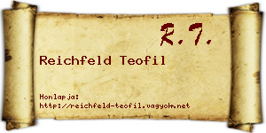 Reichfeld Teofil névjegykártya